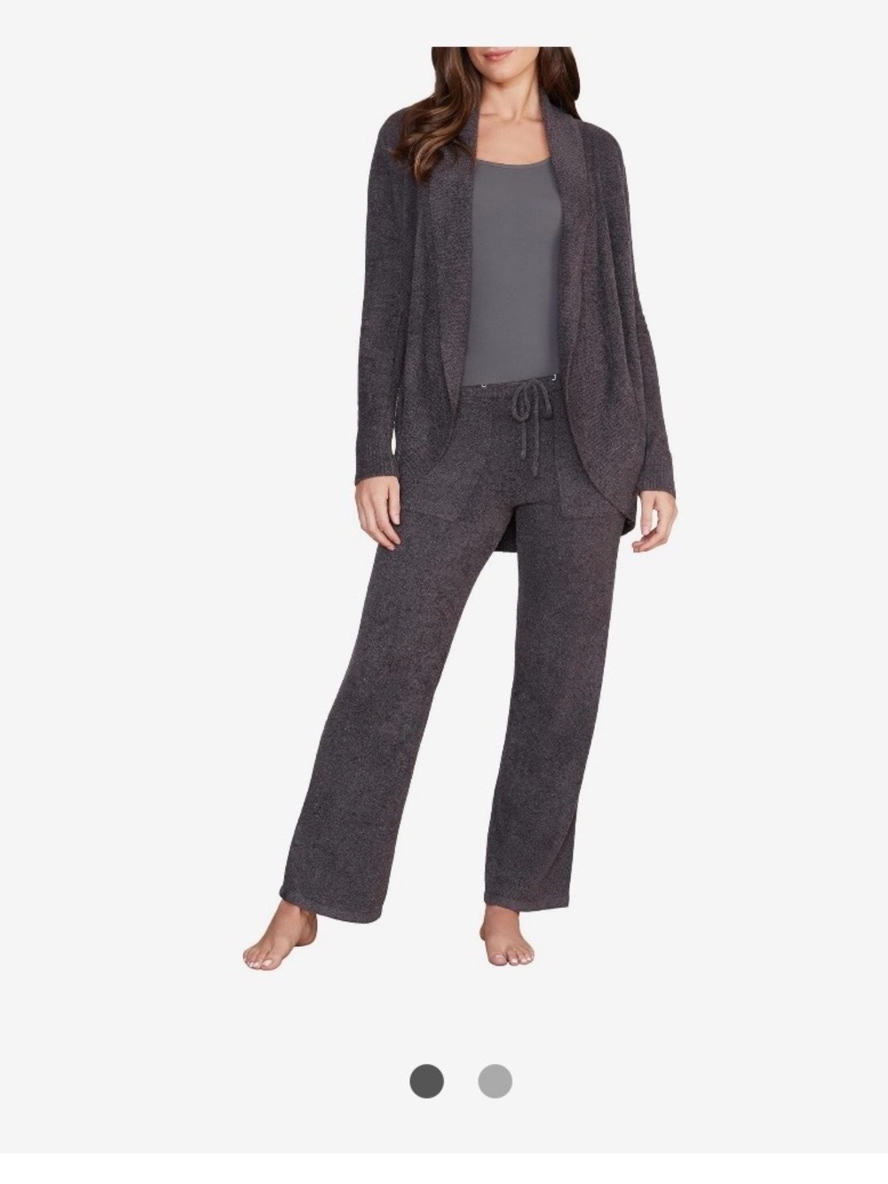 Barefoot Dreams CozyChic Lite Circle Cardigan in Carbon